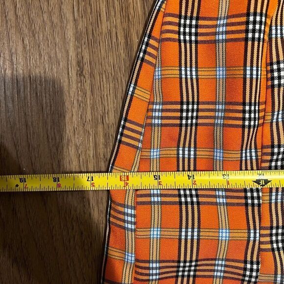 Shein Women's Plaid Skirt High Waist Split Front Zip Up Mini Bodycon Skirt - Picture 8 of 9